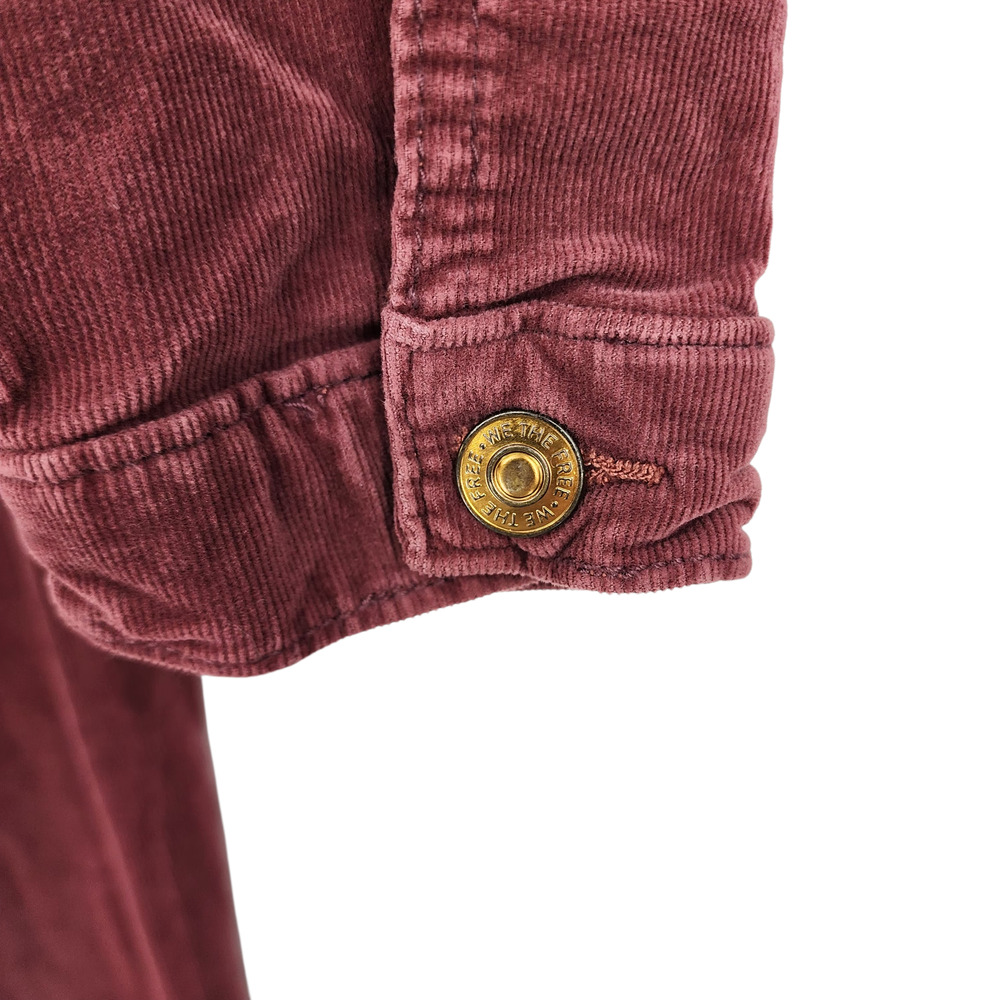 Free People Jayde Corduroy Wide Flare Leg Jumpsuit Zip Front Rust Red Size XL - Picture 2 of 6